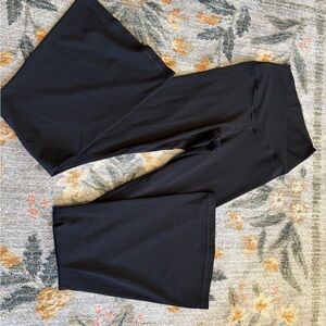 Aerie OffLine Black Flared Leggings with cross over waist Medium Long